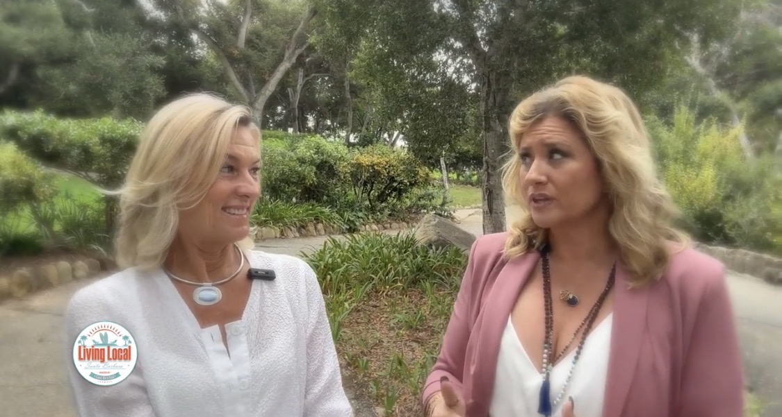 Alicia Journey being interviewed outdoors for Living Local